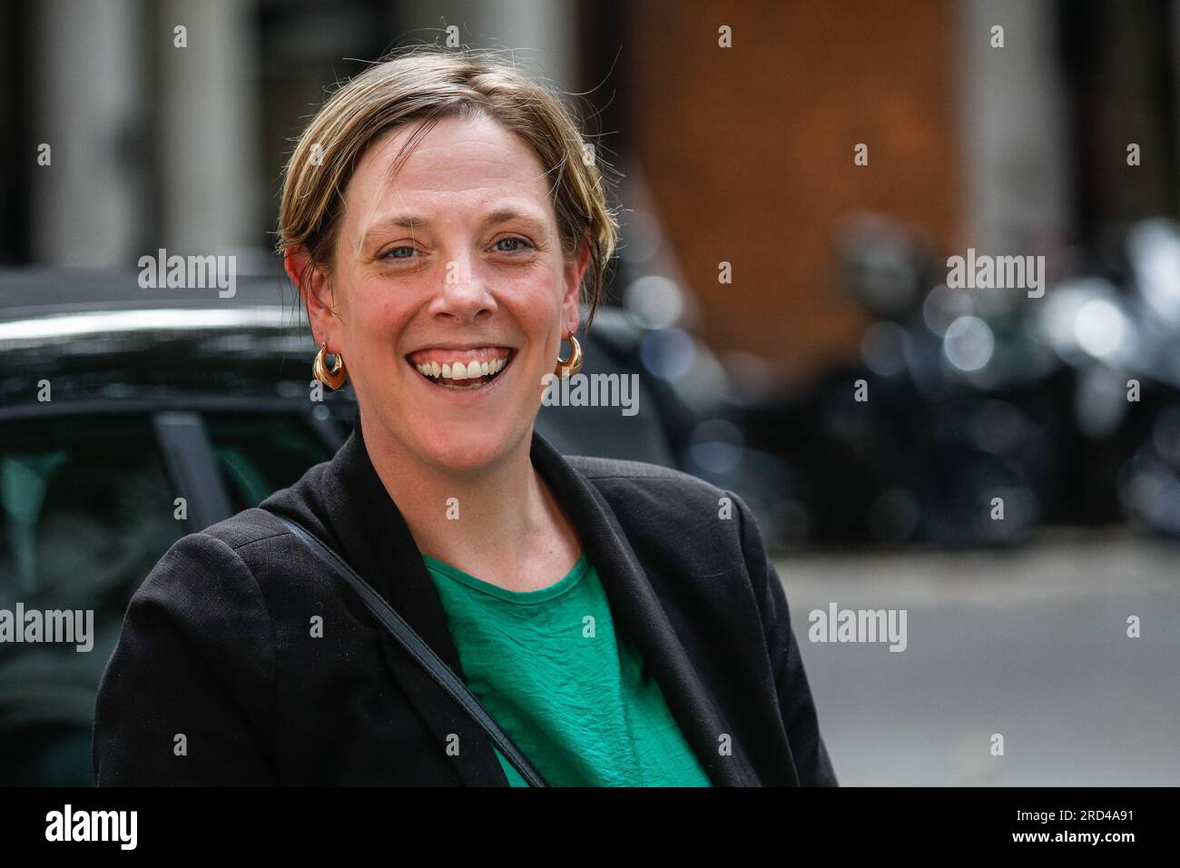 Londres, Royaume-Uni. 18 juillet 2023. Jess Phillips, député Birmingham Yardley et ministre fantôme de la violence domestique et de la protection est vu à l'extérieur du Centre pour la justice sociale à Westminster après un discours et une discussion de questions-Réponses sur la suite de la lutte contre l'esclavage moderne. Crédit : Imageplotter/Alamy Live News Banque D'Images