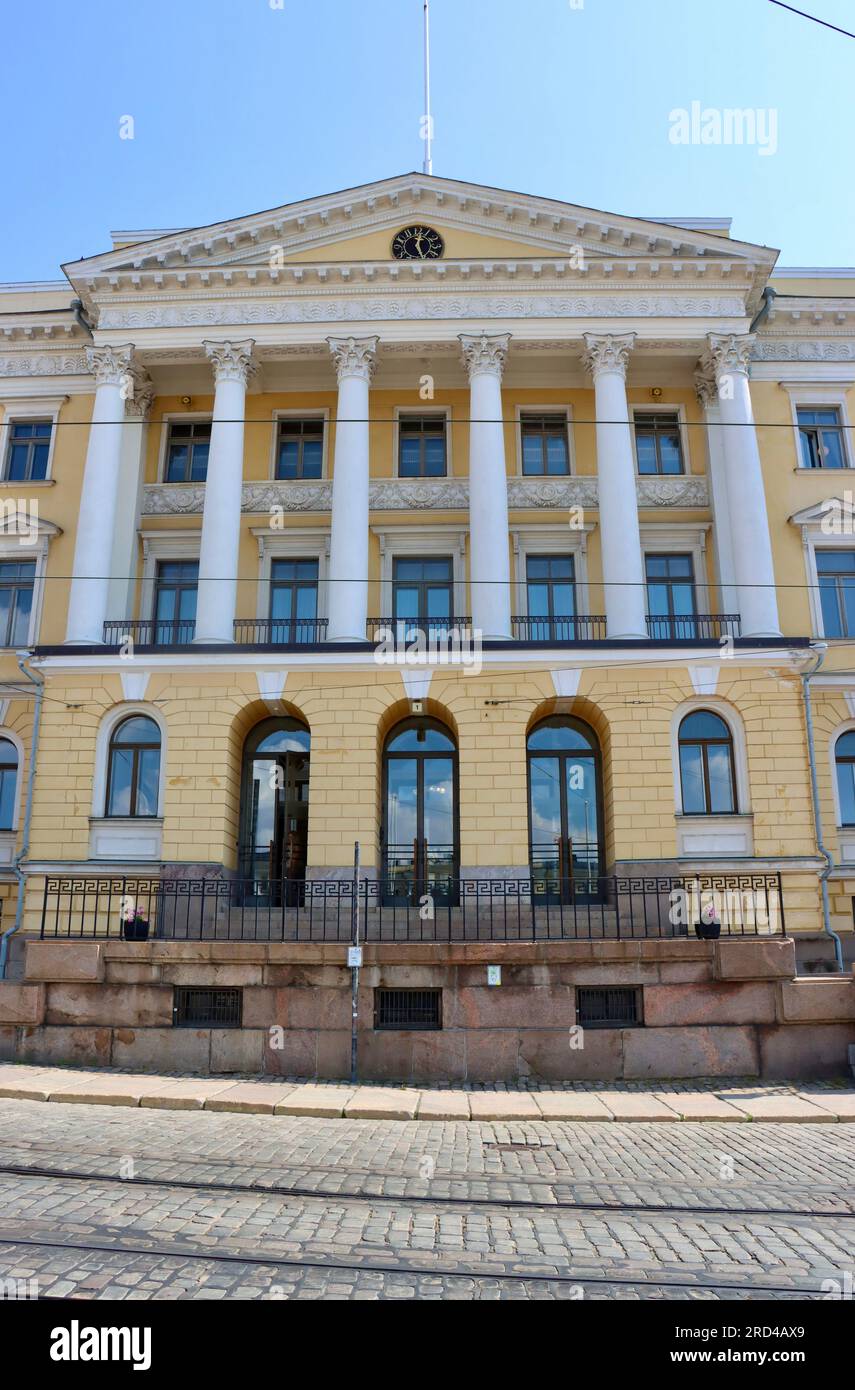 Cabinet du Premier ministre, Valtioneuvoston kanslia sur la place Senaatintori dans le centre d'Helsinki, Finlande Banque D'Images