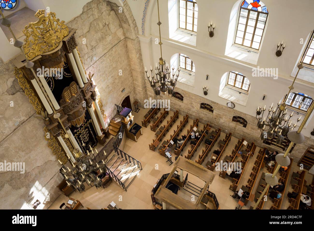 Intérieur de la synagogue Hurva dans le quartier juif de la vieille ville de Jérusalem Banque D'Images