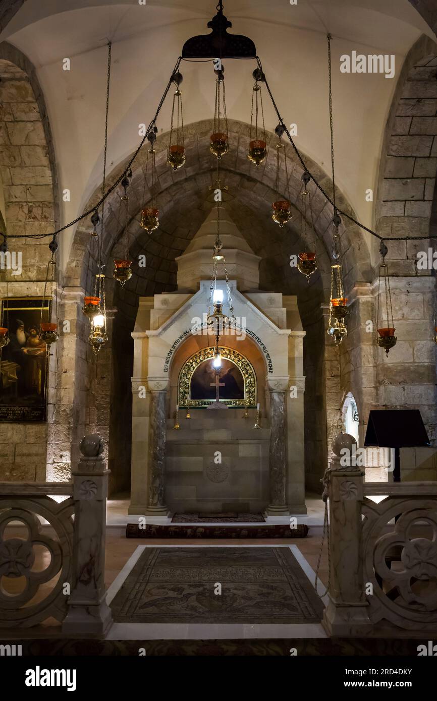 Chapelle Sainte-Hélène dans l'église du Saint-Sépulcre, quartier chrétien de la vieille ville de Jérusalem Banque D'Images