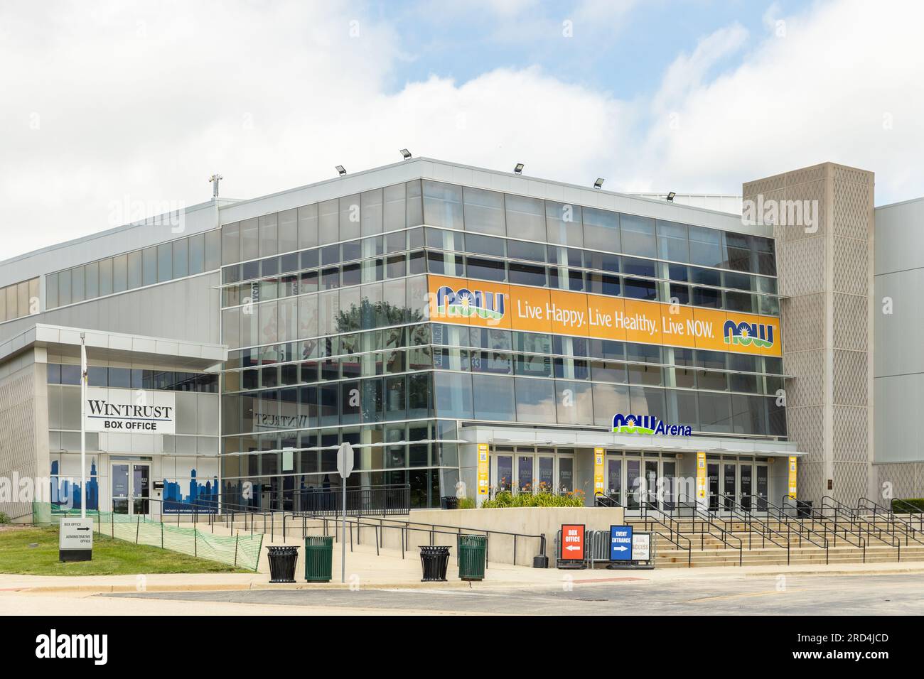 Extérieur de la NOW Arena, qui est un lieu polyvalent situé dans la banlieue de Chicago. Banque D'Images