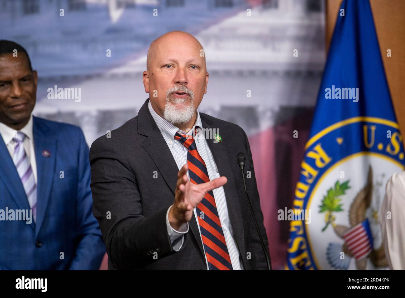 Le représentant des États-Unis, Chip Roy (républicain du Texas), a fait des remarques sur une proposition de compromis à la loi DCA au Capitole des États-Unis à Washington, DC, mardi 18 juillet 2023. Crédit : Rod Lamkey/CNP/MediaPunch Banque D'Images