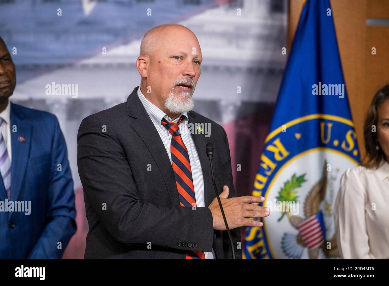 Le représentant des États-Unis, Chip Roy (républicain du Texas), a fait des remarques sur une proposition de compromis à la loi DCA au Capitole des États-Unis à Washington, DC, mardi 18 juillet 2023. Crédit : Rod Lamkey/CNP Banque D'Images