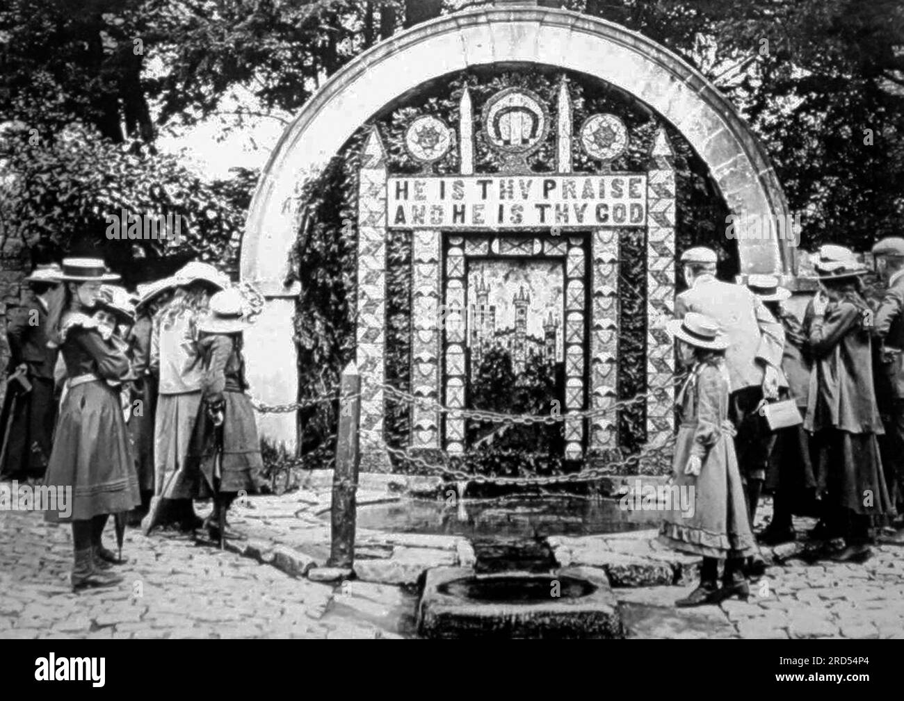 Hall Well, Well dressing, Tissington, en 1903 Banque D'Images