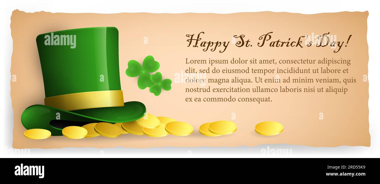 Joyeux design de bannière Saint Patricks Day Illustration de Vecteur