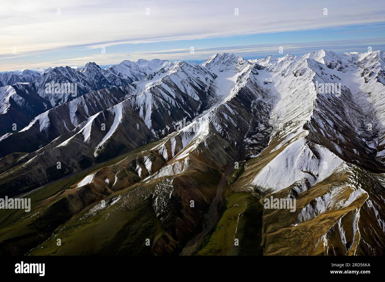 Vue aérienne de la chaîne de montagnes de l'Alaska, Alaska, USA Banque D'Images