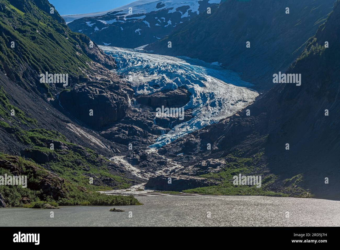 Bear Glacier et lac Strohne près de Stewart en Colombie-Britannique, parc provincial Bear Glacier, Canada. Banque D'Images