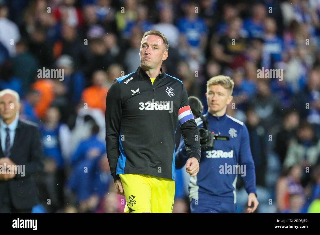 Glasgow, Royaume-Uni. 18 mai 2023. Un match de témoignage entre les Rangers et Newcastle United, a eu lieu à Ibrox Park, Glasgow, Royaume-Uni, la maison des Rangers FC, pour Allan McGregor, (surnommé Greegsy) le gardien de but des Rangers qui prend sa retraite. Allan McGregor a fait ses débuts en équipe première en février 2002 et a joué 500 matchs pour les Rangers. Il a fait partie de 6 titres de ligue, 5 équipes gagnantes de coupe de ligue et a également joué un rôle clé dans l'obtention des finales de coupe de l'UEFA et de l'Europa League en 2008 et 2022. Crédit : Findlay/Alamy Live News Banque D'Images