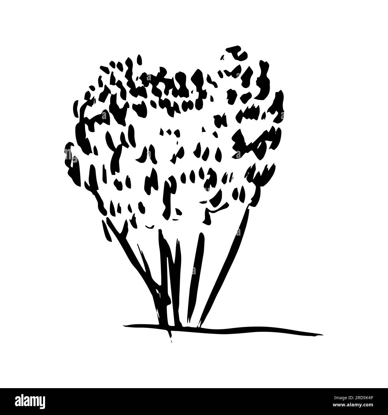 esquisse à l'encre d'arbre Illustration de Vecteur