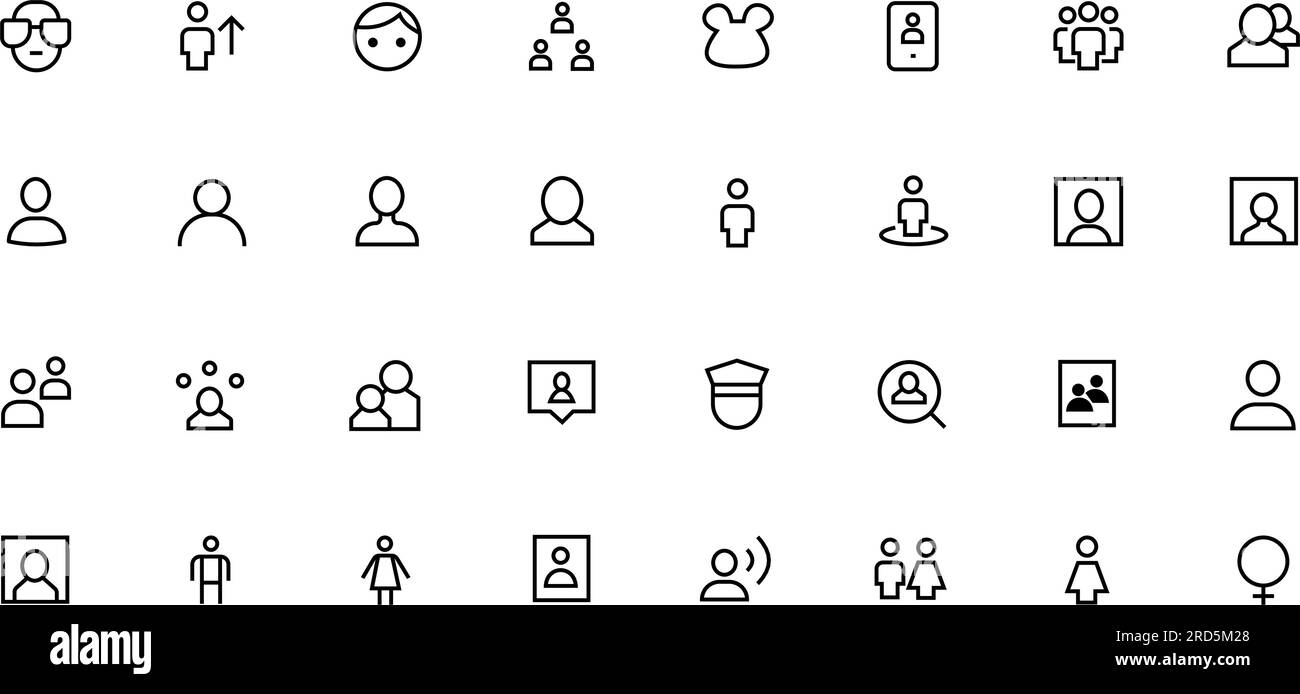 Jeu d'icônes vectorielles associées à l'utilisateur. Homme, femme, enfant, profil, gay, illustration vectorielle enceinte Illustration de Vecteur