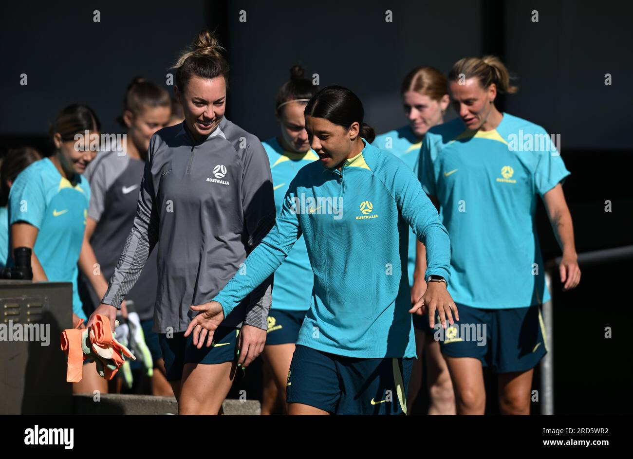 Brisbane, Australie. 19 juillet 2023. Mackenzie Arnold (à gauche) et