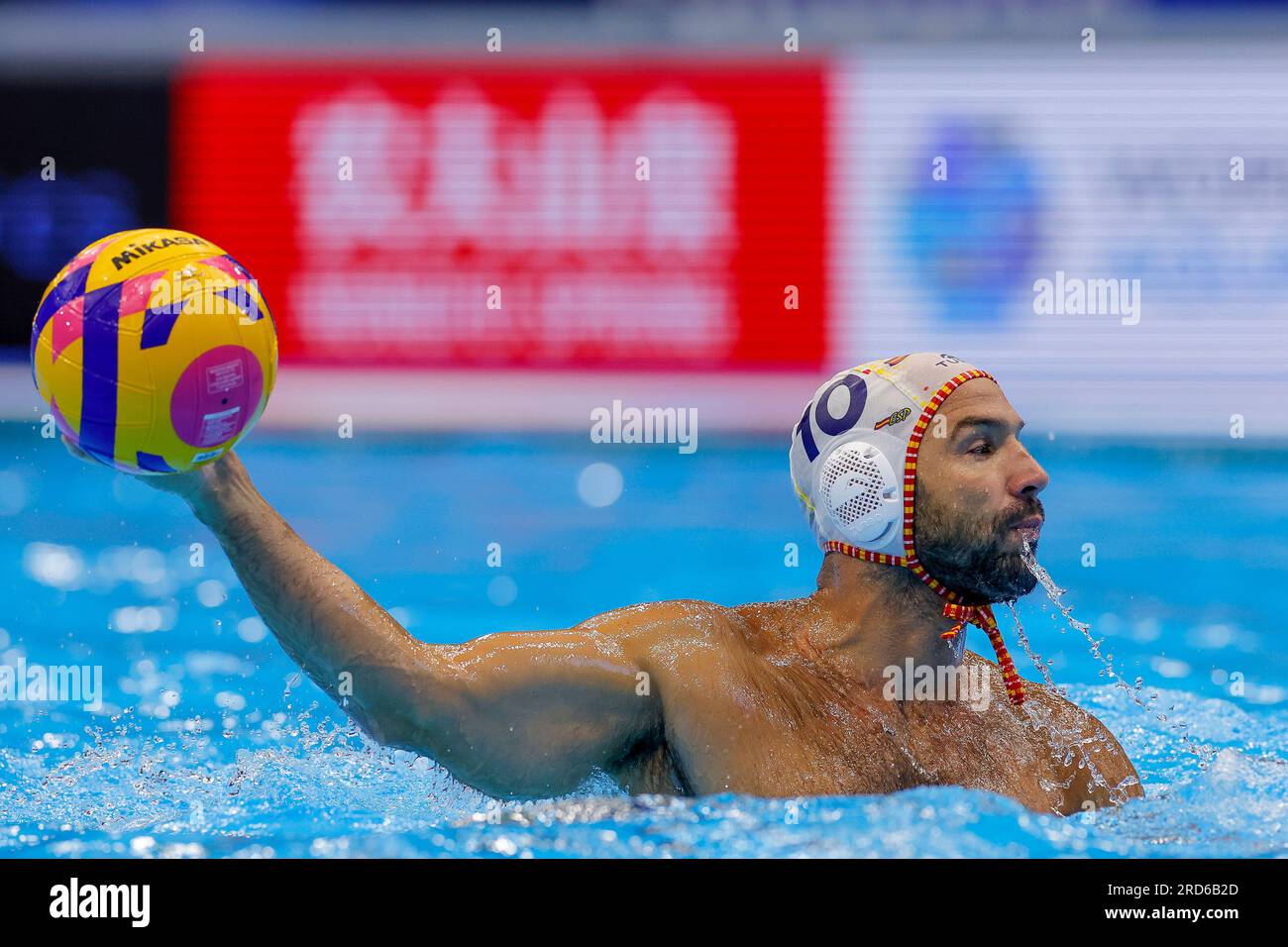 Fukuoka, Japon. 19 juillet 2023. Felipe Perrone Rocha d'Espagne lors du match masculin des Championnats du monde de natation 2023 entre l'Espagne et le Monténégro le 19 juillet 2023 à Fukuoka, Japon (photo d'Albert Ten Hove/Orange Pictures) crédit : Orange pics BV/Alamy Live News Banque D'Images