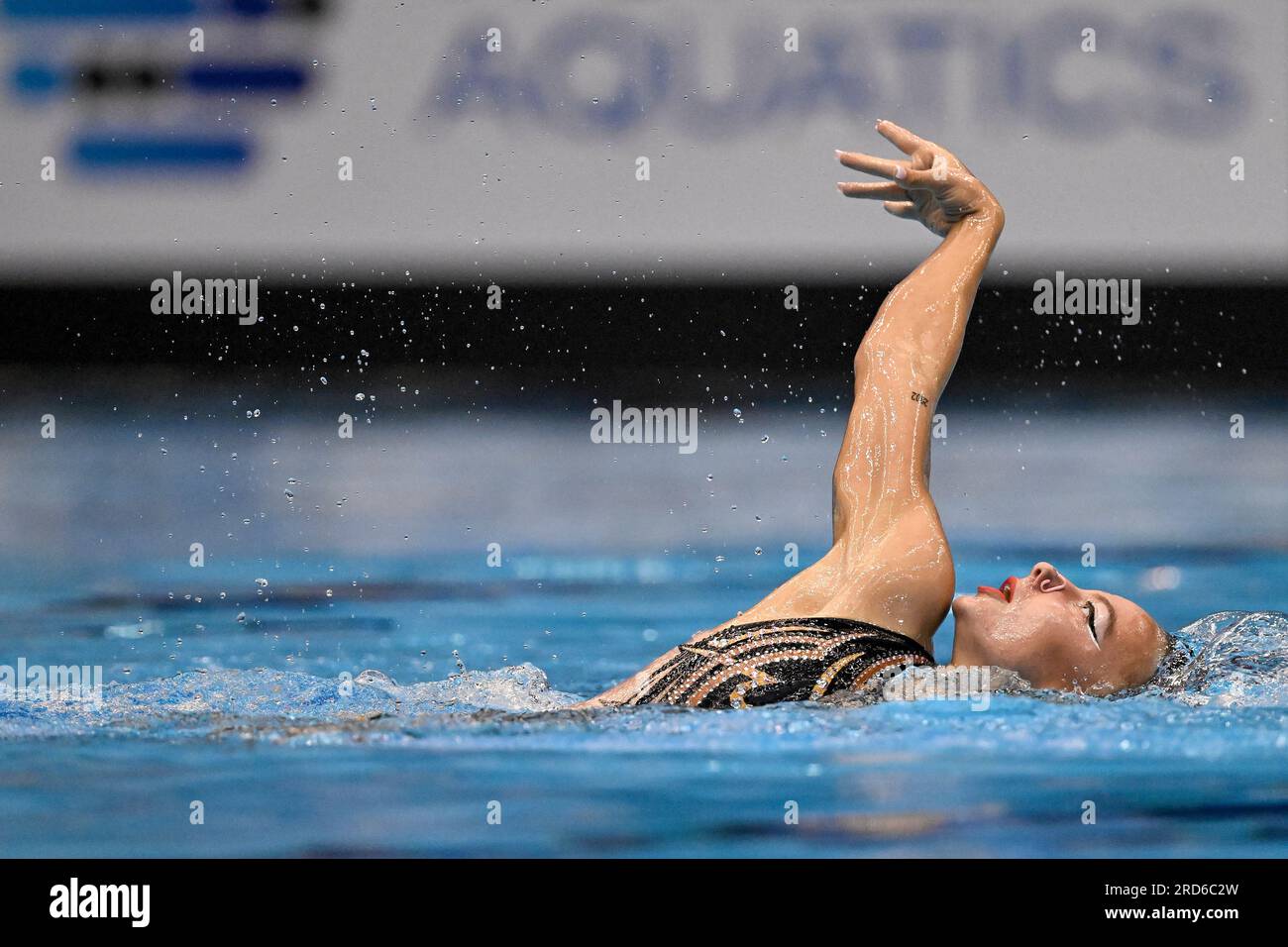Viktoria Reichova de Slovaquie concourt en Solo Free Women Preliminary lors des 20e Championnats du monde de natation au Marine Messe Hall A en F. Banque D'Images