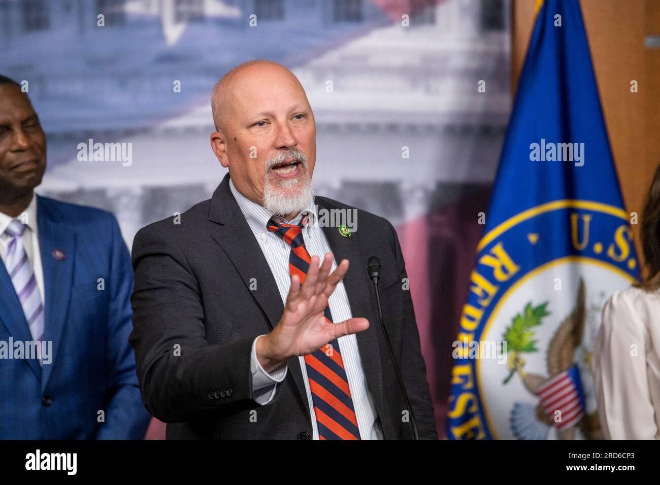 Washington, États-Unis. 18 juillet 2023. Le représentant des États-Unis Chip Roy (Républicain du Texas) fait des remarques sur une proposition de compromis à la loi DCA au Capitole des États-Unis à Washington, DC, États-Unis, mardi 18 juillet, 2023. Photo de Rod Lamkey/CNP/ABACAPRESS.COM crédit : Abaca Press/Alamy Live News Banque D'Images