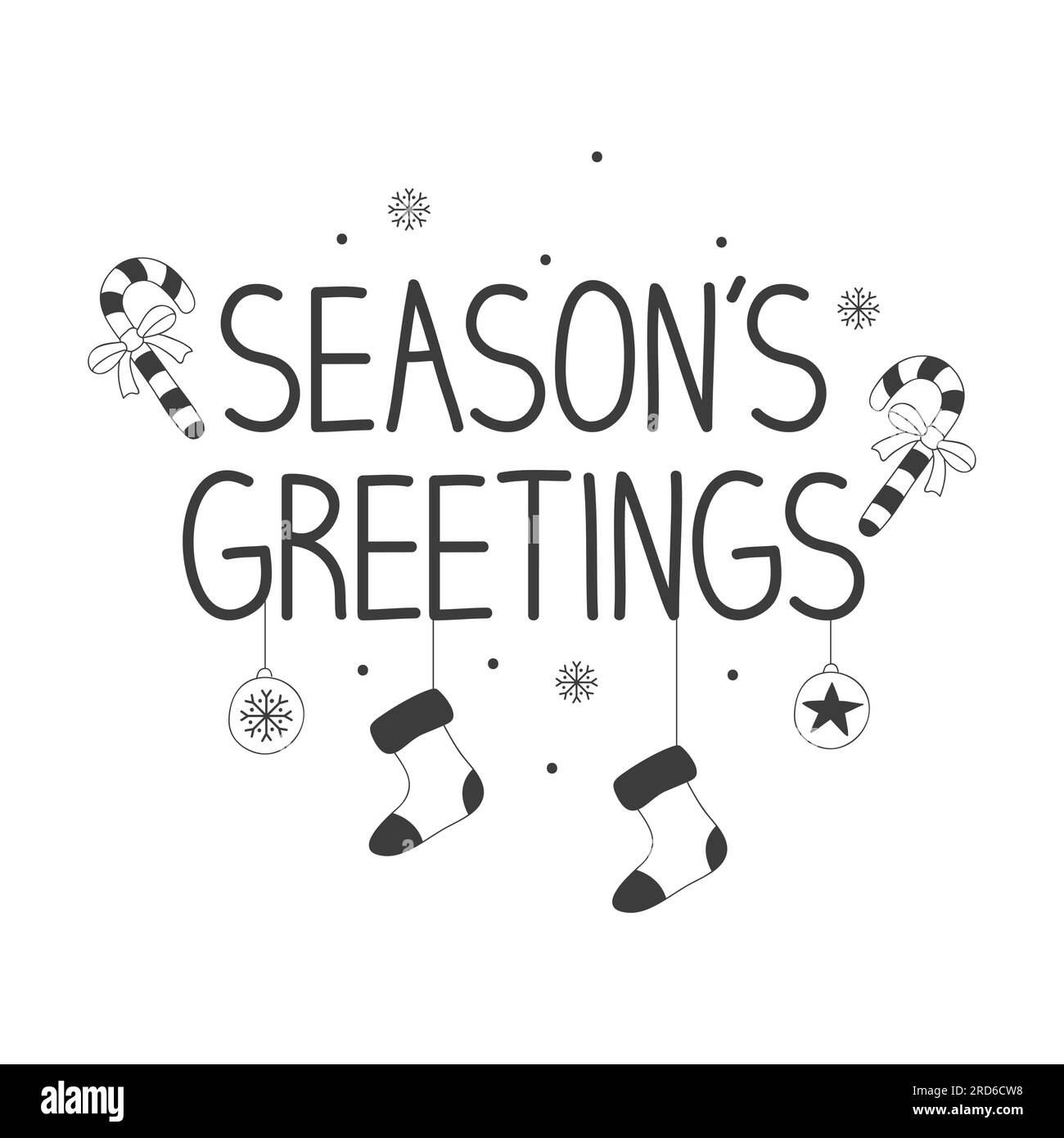 Texte manuscrit cartes de vœux de saison pour carte de vœux, prospectus, brochure, logo d'affiche avec texte lettrage. Illustration de Vecteur