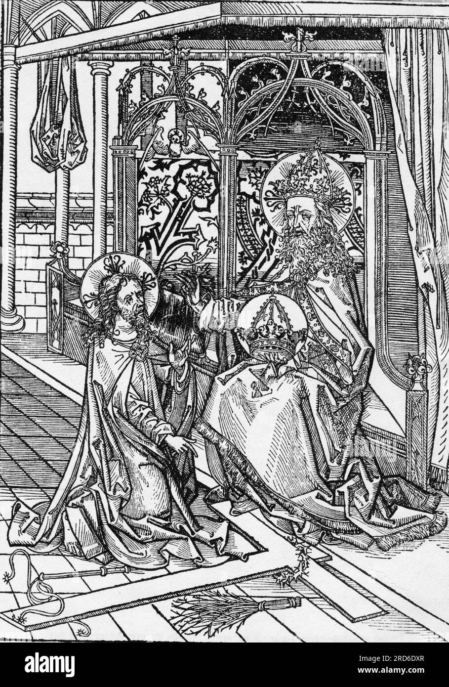Religion, Christianity, Trinity, gravure sur bois, par Michael Wolgemut (1434 - 1519), de : Stephan Fridolin, INFORMATION-AUTORISATION-DROITS-SUPPLÉMENTAIRES-NON-DISPONIBLE Banque D'Images