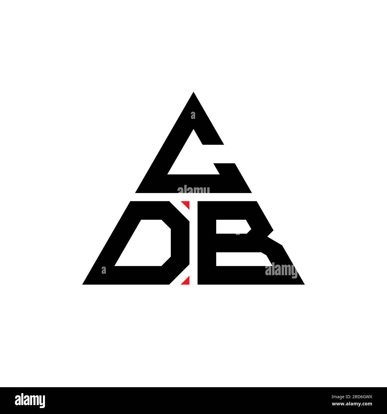 Logo de lettre triangle CDB avec forme de triangle. Monogramme de logo triangle CDB. Modèle de logo vecteur triangle CDB avec couleur rouge. CDB triangul Illustration de Vecteur