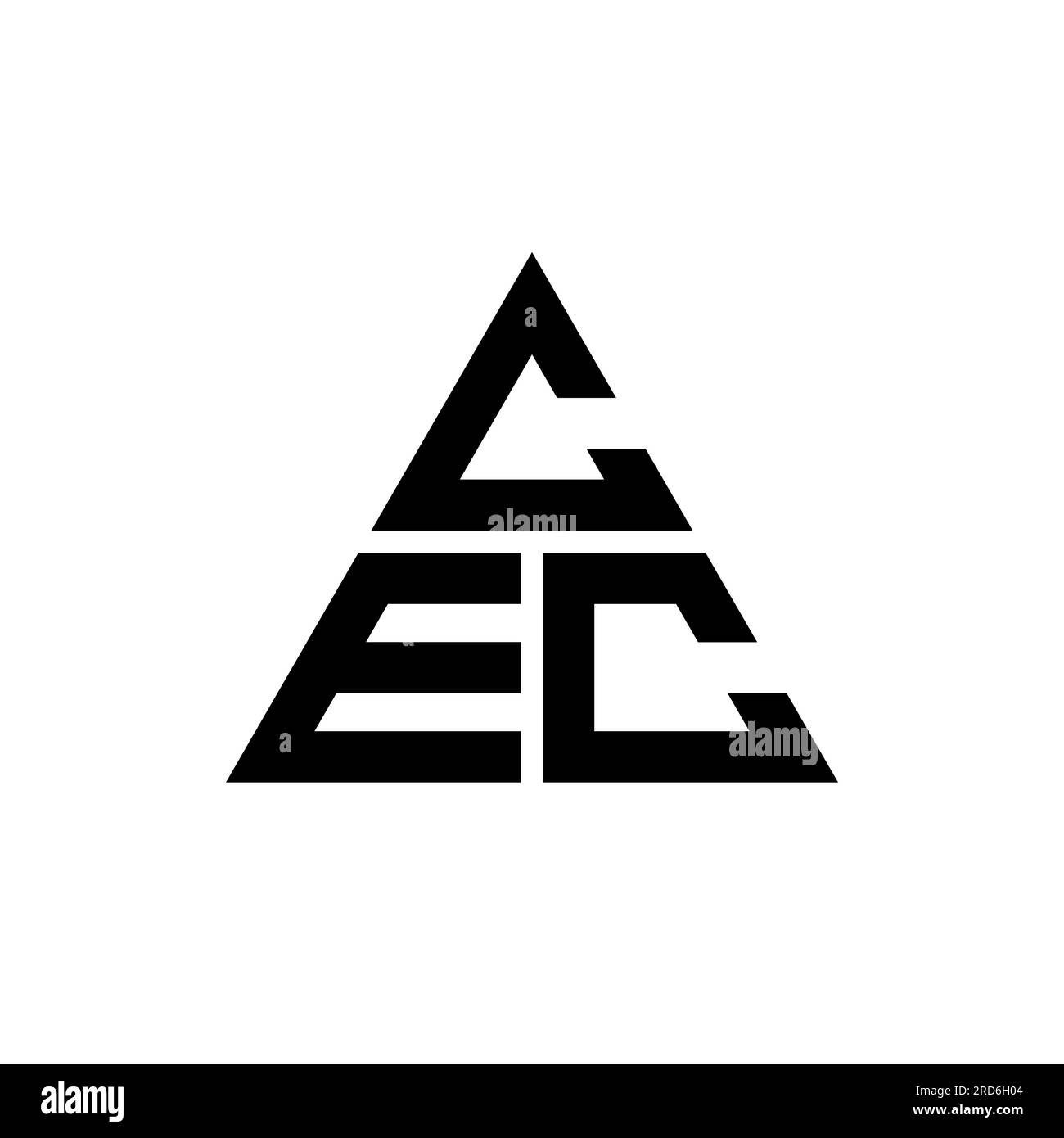 Logo lettre triangle CEC en forme de triangle. Monogramme de logo triangle CEC. Modèle de logo vecteur triangle CEC avec couleur rouge. CEC triangul Illustration de Vecteur
