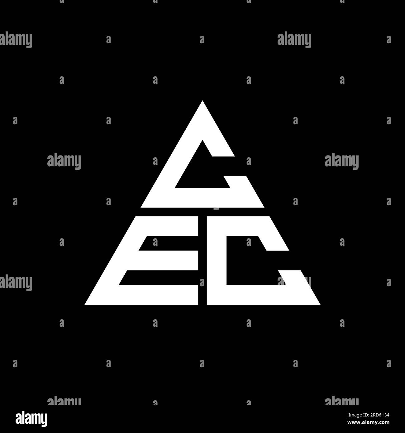 Logo lettre triangle CEC en forme de triangle. Monogramme de logo triangle CEC. Modèle de logo vecteur triangle CEC avec couleur rouge. CEC triangul Illustration de Vecteur