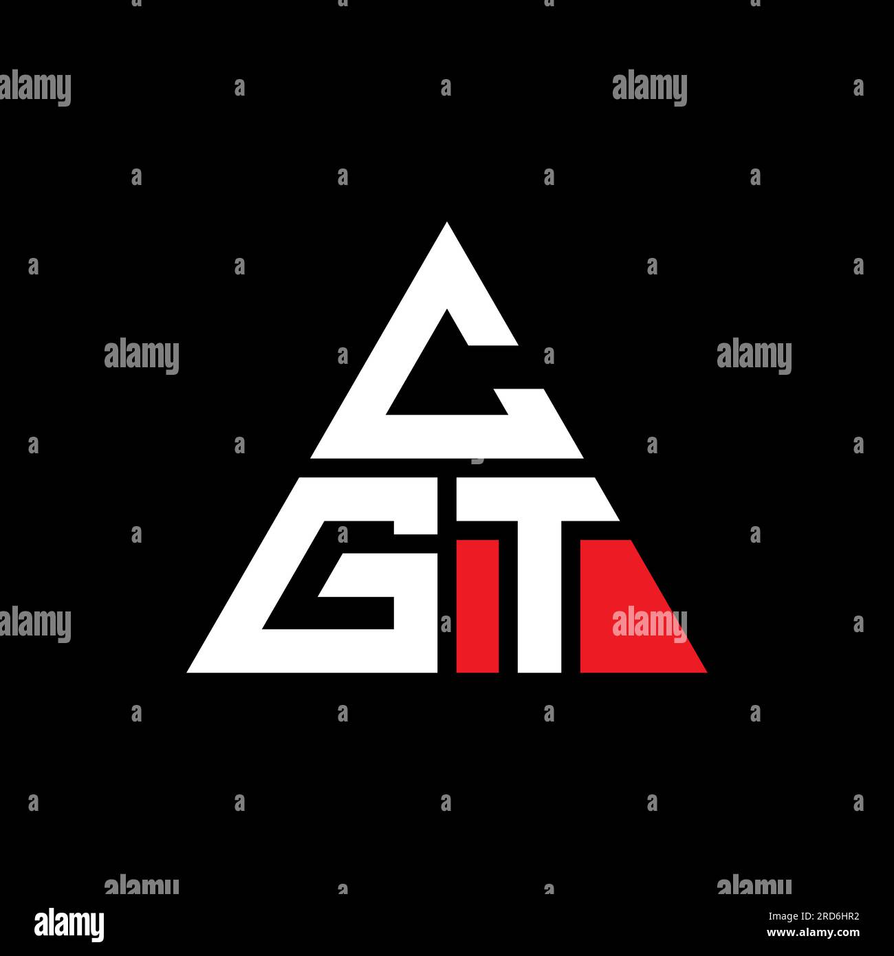 Logo de lettre triangle CGT avec forme de triangle. Monogramme de logo triangle CGT. Modèle de logo vectoriel triangle CGT avec couleur rouge. CGT triangul Illustration de Vecteur