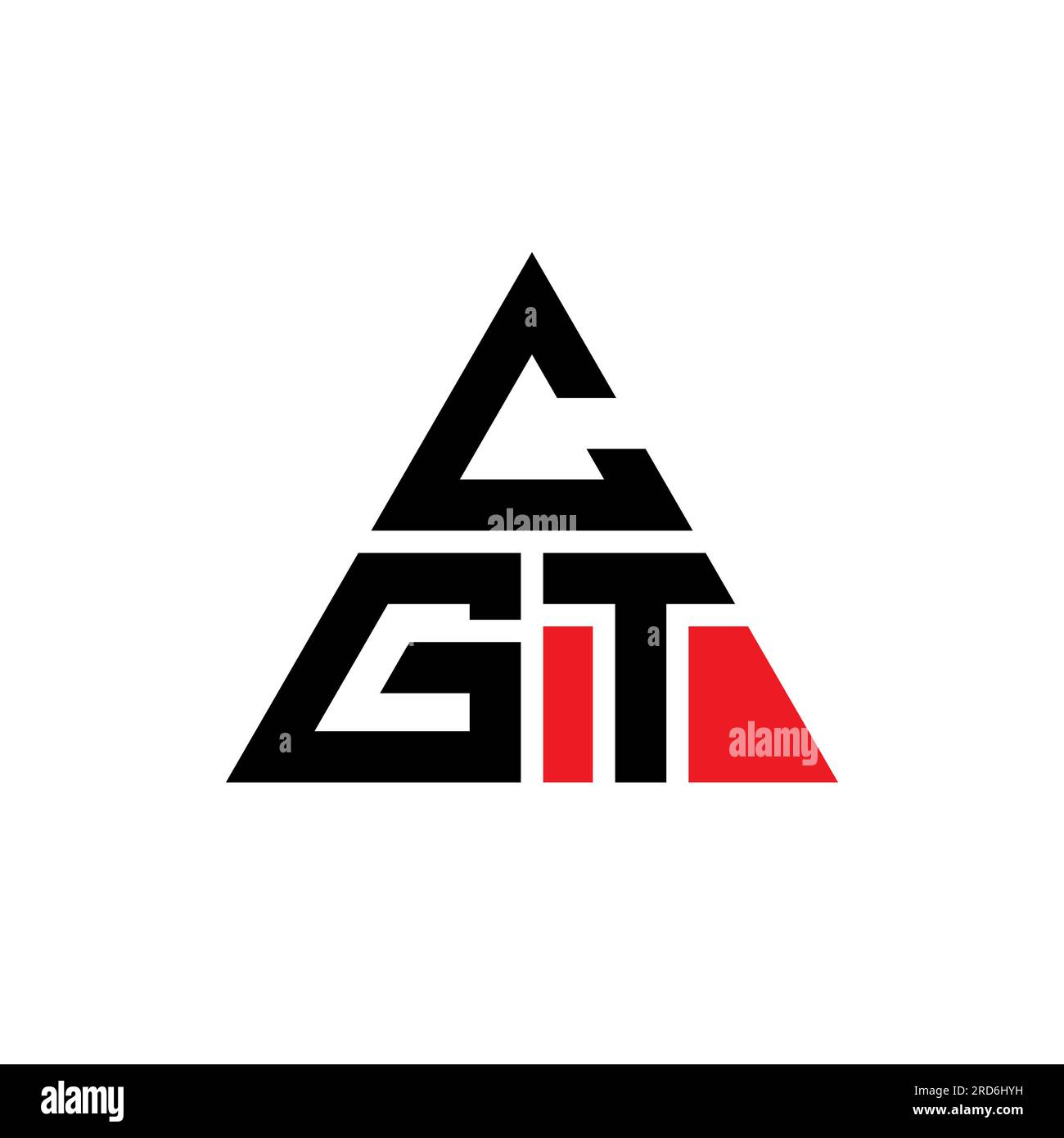Logo de lettre triangle CGT avec forme de triangle. Monogramme de logo triangle CGT. Modèle de logo vectoriel triangle CGT avec couleur rouge. CGT triangul Illustration de Vecteur