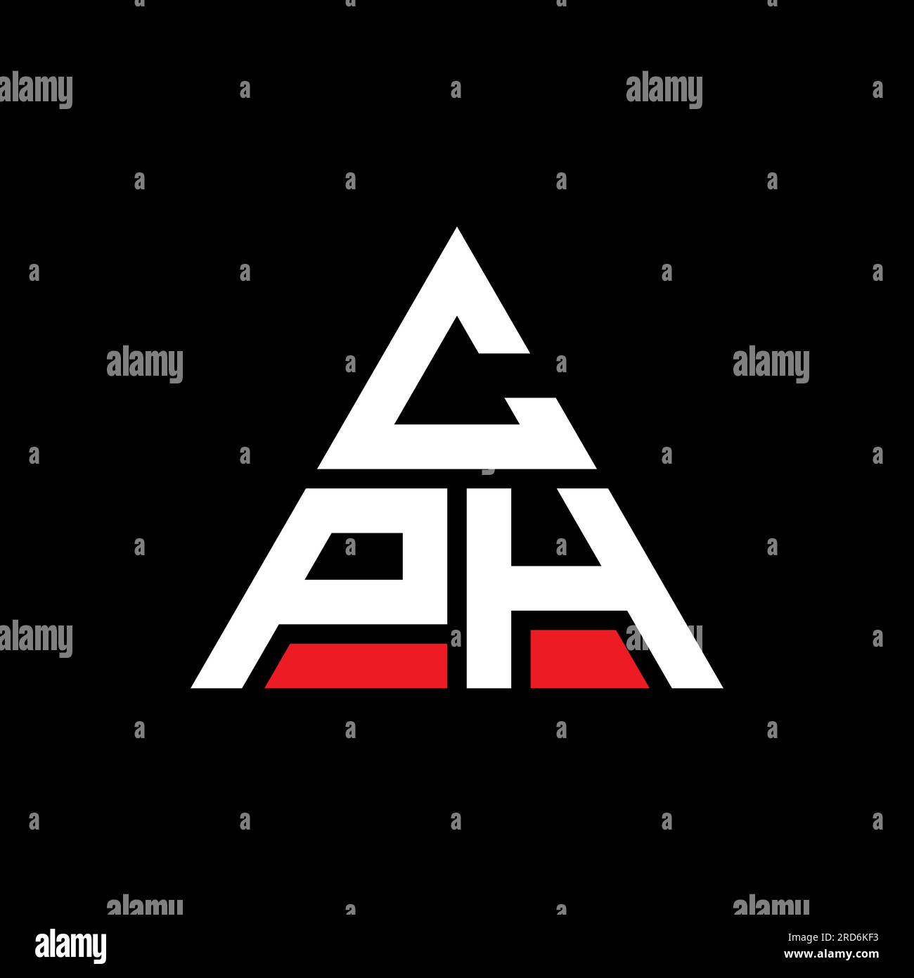 Logo de lettre triangle CPH avec forme de triangle. Monogramme de logo triangle CPH. Modèle de logo vecteur triangle CPH avec couleur rouge. CPH triangul Illustration de Vecteur