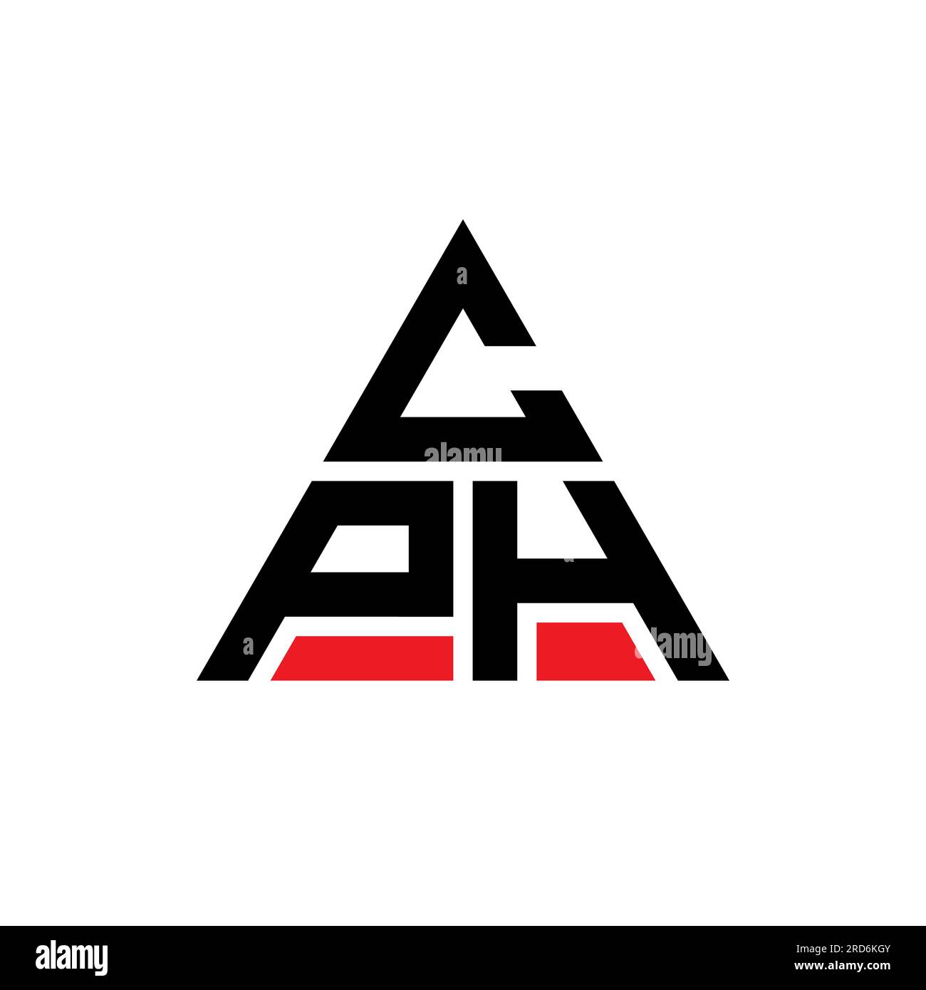 Logo de lettre triangle CPH avec forme de triangle. Monogramme de logo triangle CPH. Modèle de logo vecteur triangle CPH avec couleur rouge. CPH triangul Illustration de Vecteur