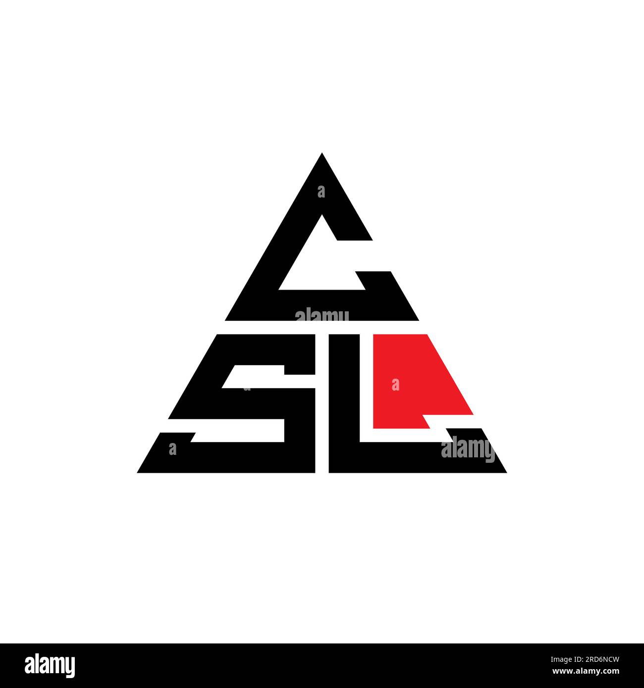 Logo de lettre triangle CSL avec forme de triangle. Monogramme de logo triangle CSL. Modèle de logo vectoriel triangle CSL avec couleur rouge. CSL triangul Illustration de Vecteur