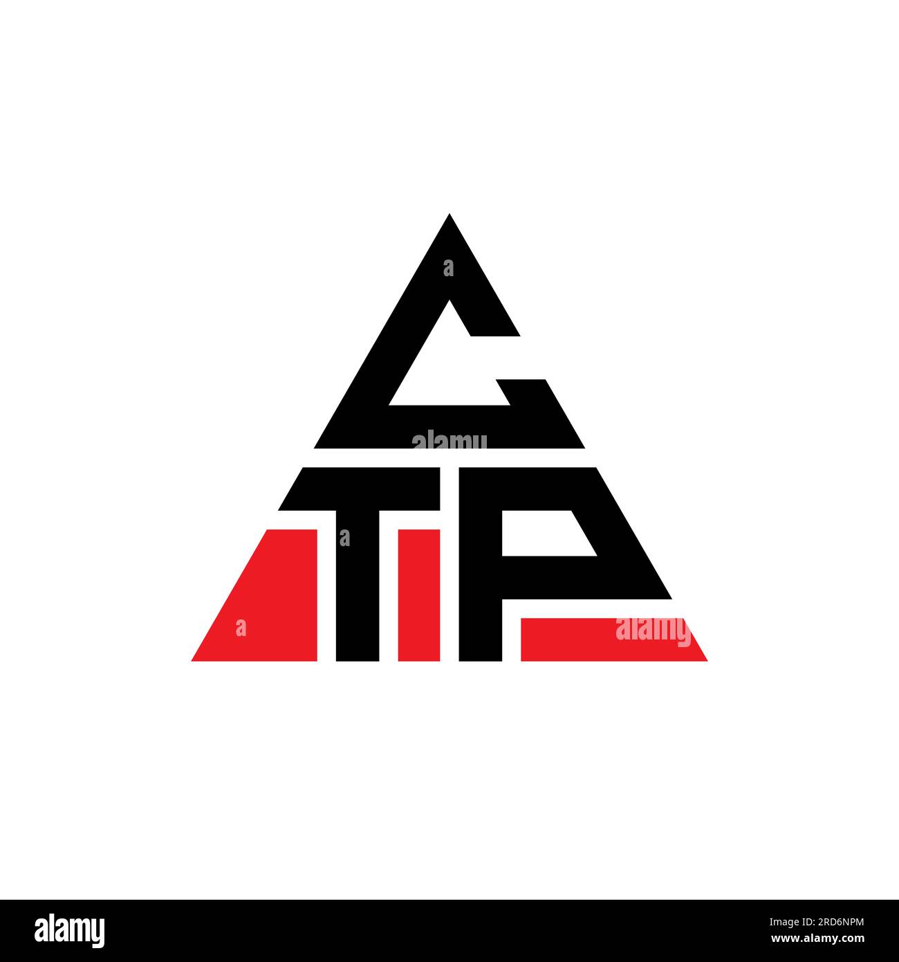 Logo de lettre triangle CTP avec forme de triangle. Monogramme de logo triangle CTP. Modèle de logo vecteur triangle CTP avec couleur rouge. CTP triangul Illustration de Vecteur