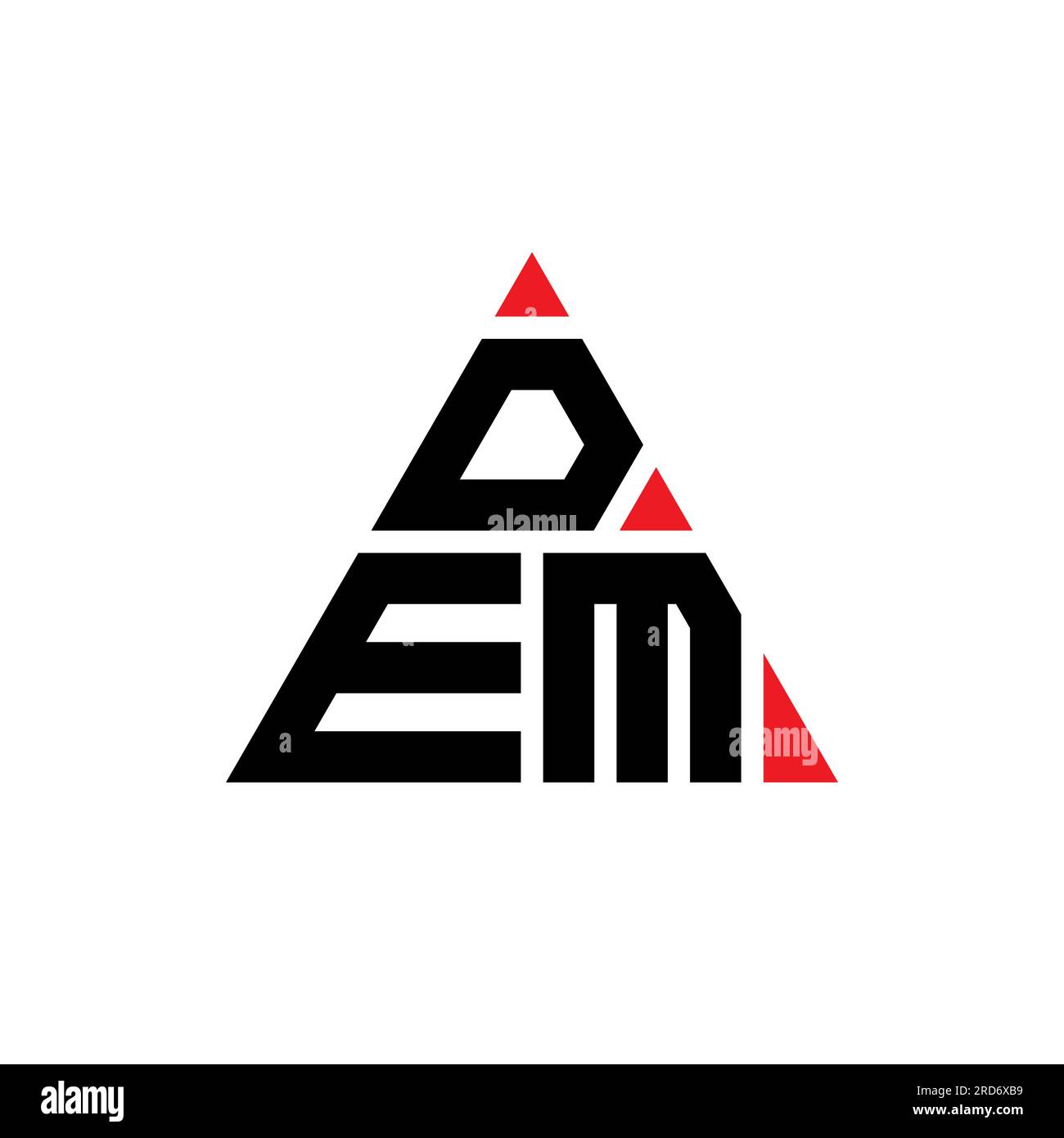 Logo de lettre triangle DEM avec forme de triangle. Monogramme de logo de triangle de DEM. Modèle de logo vecteur triangle DEM avec couleur rouge. DEM triangul Illustration de Vecteur