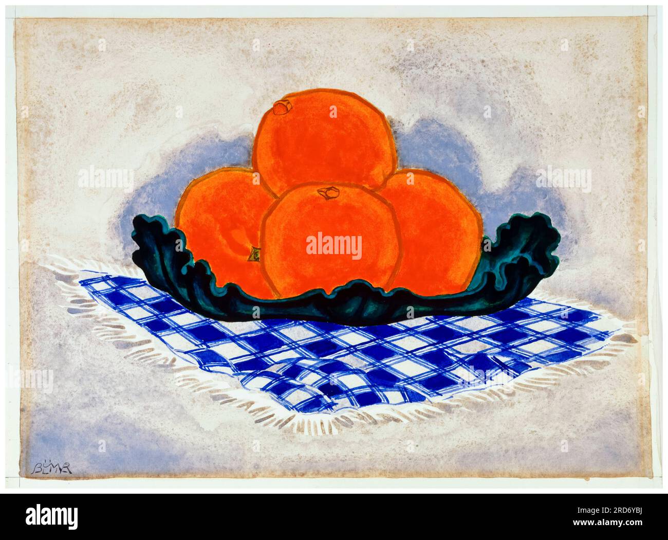 Oscar Bluemner, oranges, natures mortes à l'aquarelle, avant 1938 Banque D'Images