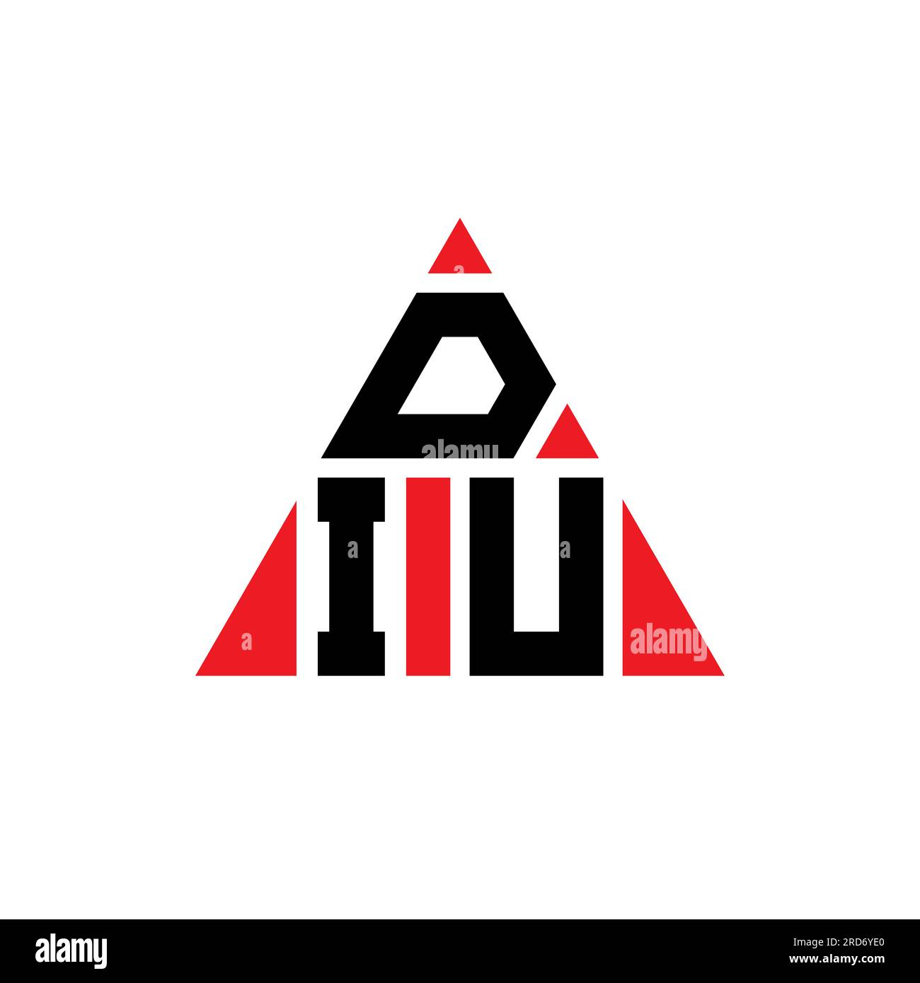 Logo de lettre triangle DIU avec forme de triangle. Monogramme de logo triangle DIU. Modèle de logo vecteur triangle DIU avec couleur rouge. DIU triangul Illustration de Vecteur