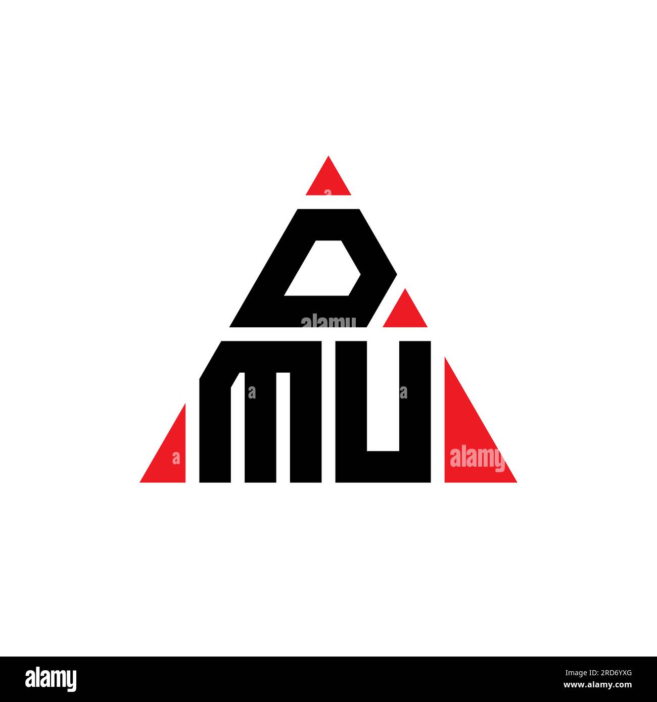 Logo DMU en forme de triangle. Monogramme de conception de logo triangle DMU. Modèle de logo vectoriel triangle DMU de couleur rouge. DMU triangul Illustration de Vecteur