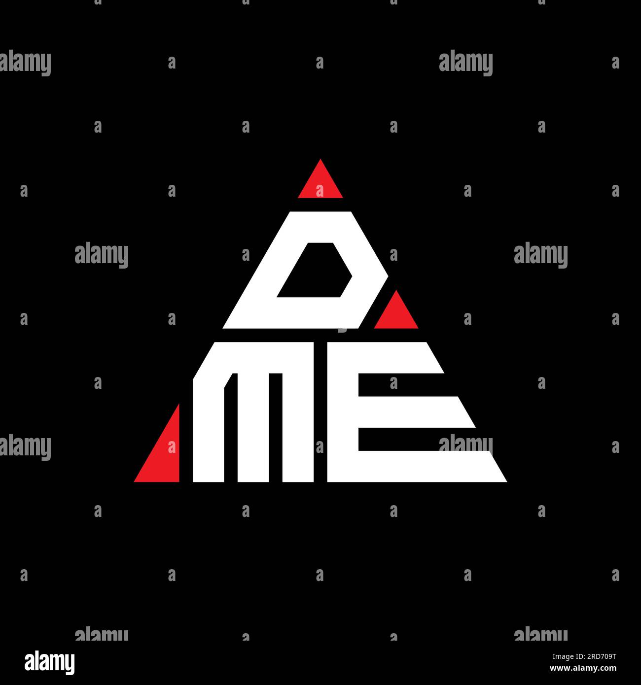 Logo de lettre triangle DME avec forme de triangle. Monogramme de logo triangle DME. Modèle de logo vectoriel triangle DME avec couleur rouge. DME triangul Illustration de Vecteur
