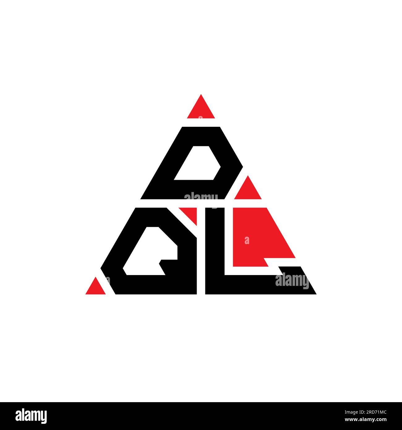 Logo de lettre triangle DQL avec forme de triangle. Monogramme de logo triangle DQL. Modèle de logo vectoriel triangle DQL avec couleur rouge. DQL triangul Illustration de Vecteur