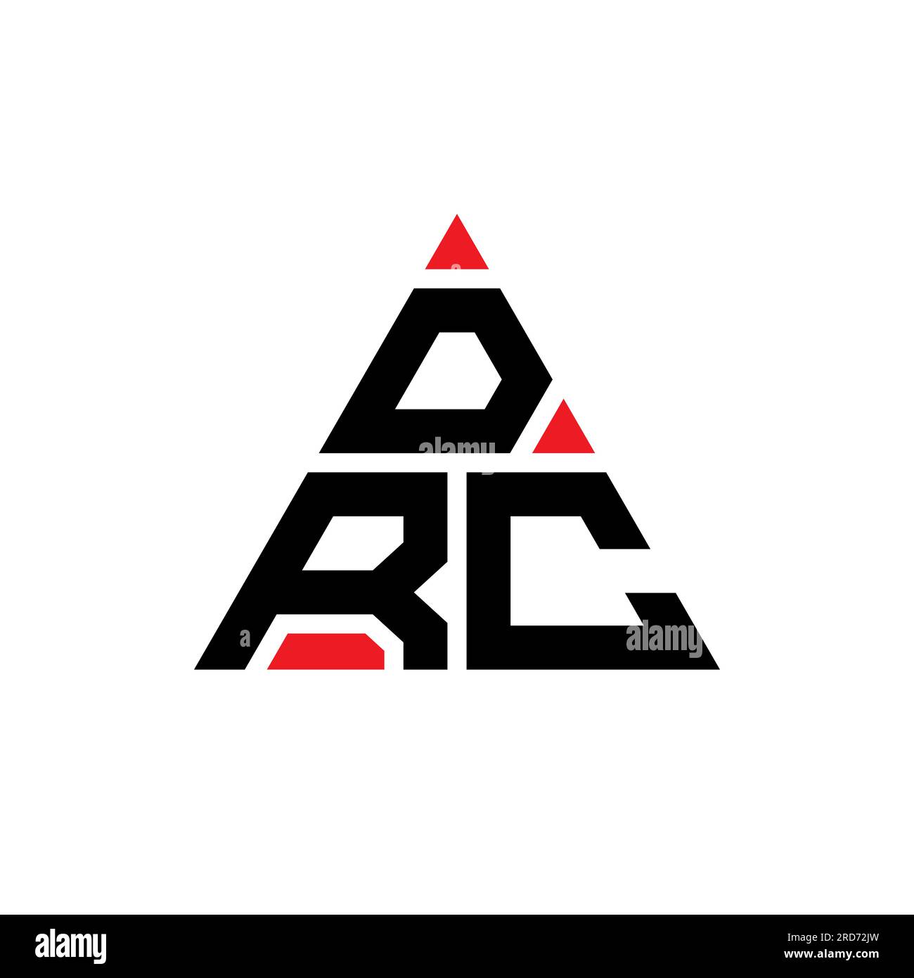 Logo de lettre triangle DRC avec forme de triangle. Monogramme de logo triangle DRC. Modèle de logo vecteur triangle DRC avec couleur rouge. Triangul RDC Illustration de Vecteur