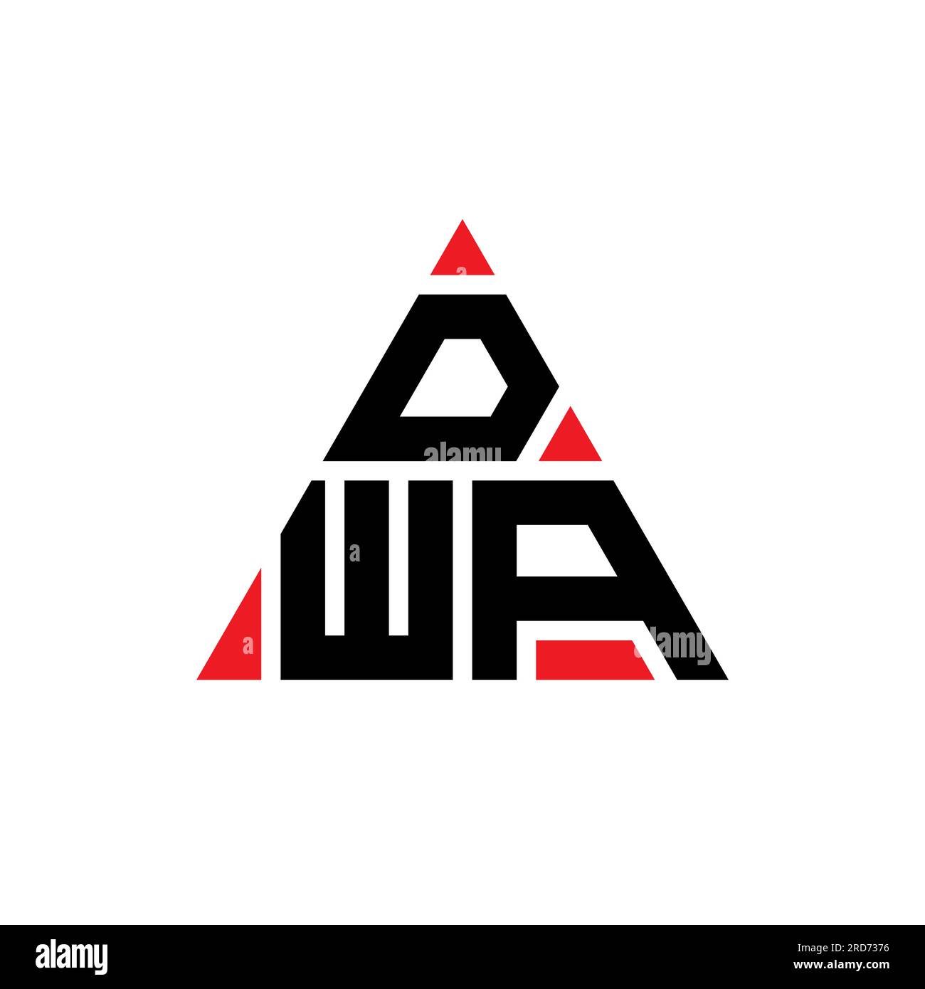 Logo DWA avec lettre triangle en forme de triangle. Monogramme de logo triangle DWA. Modèle de logo vecteur triangle DWA avec couleur rouge. DWA triangul Illustration de Vecteur