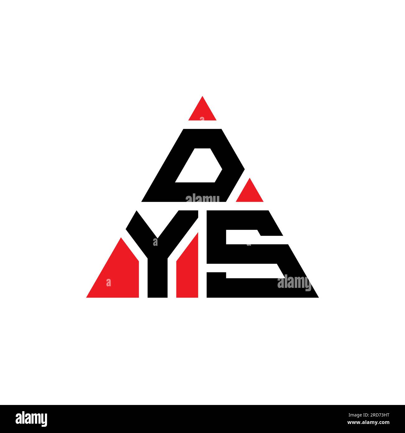 Logo de lettre triangle DYS avec forme de triangle. Monogramme de logo triangle DYS. Modèle de logo vecteur triangle DYS avec couleur rouge. DYS triangul Illustration de Vecteur