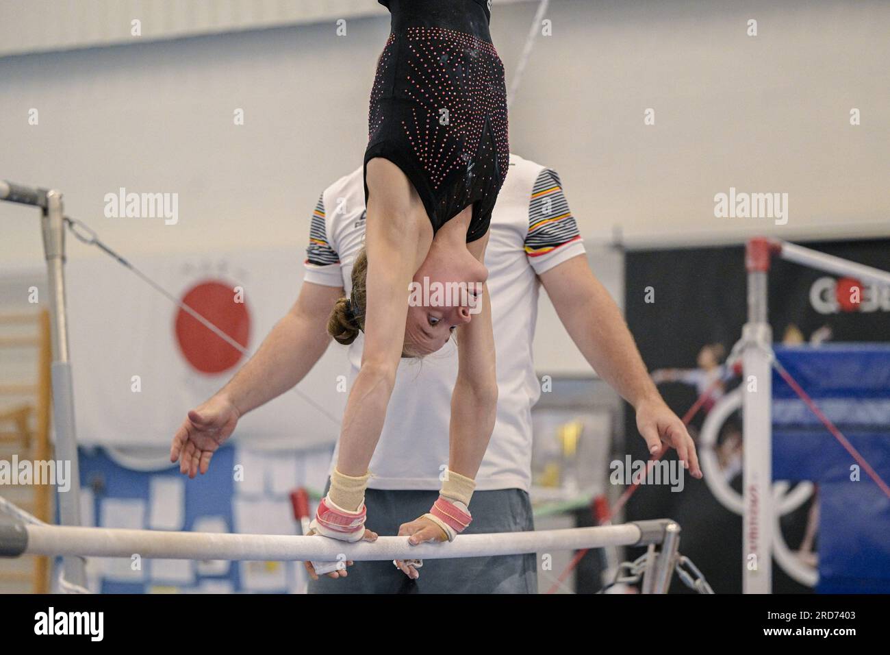 Gand, Belgique. 18 juillet 2023. L'athlète belge Chloe Baert photographiée  en action lors d'un camp d'entraînement de team building des jeunes  athlètes de l'équipe Belgium à Gand, mardi 18 juillet 2023. Ces