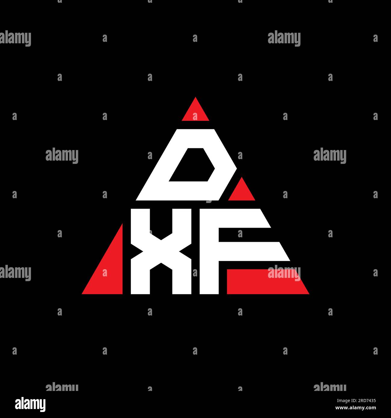 Design de logo de lettre triangle DXF avec forme de triangle. Monogramme de conception de logo triangle DXF. Modèle de logo vectoriel triangle DXF avec couleur rouge. DXF triangul Illustration de Vecteur