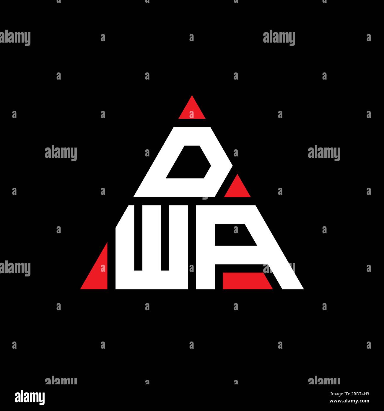 Logo DWA avec lettre triangle en forme de triangle. Monogramme de logo triangle DWA. Modèle de logo vecteur triangle DWA avec couleur rouge. DWA triangul Illustration de Vecteur