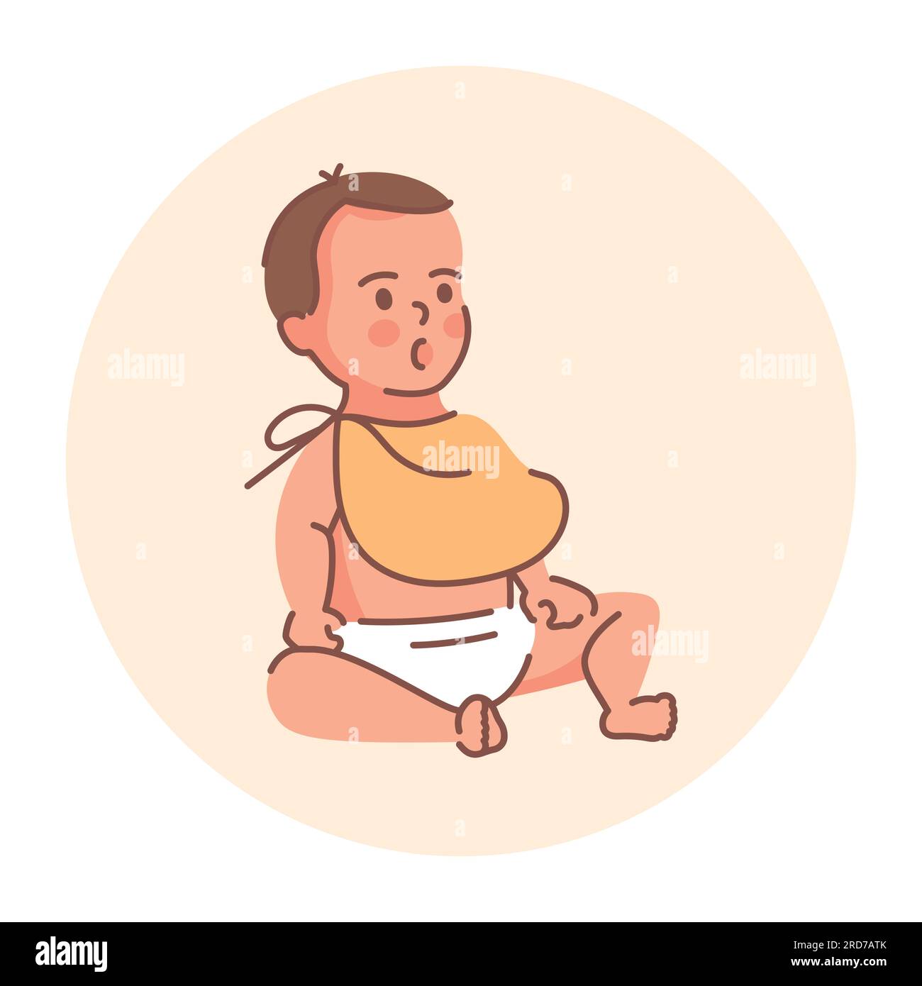 L'icône de la ligne noire de l'alimentation du bébé. Développement des tout-petits. Petite enfance Illustration de Vecteur