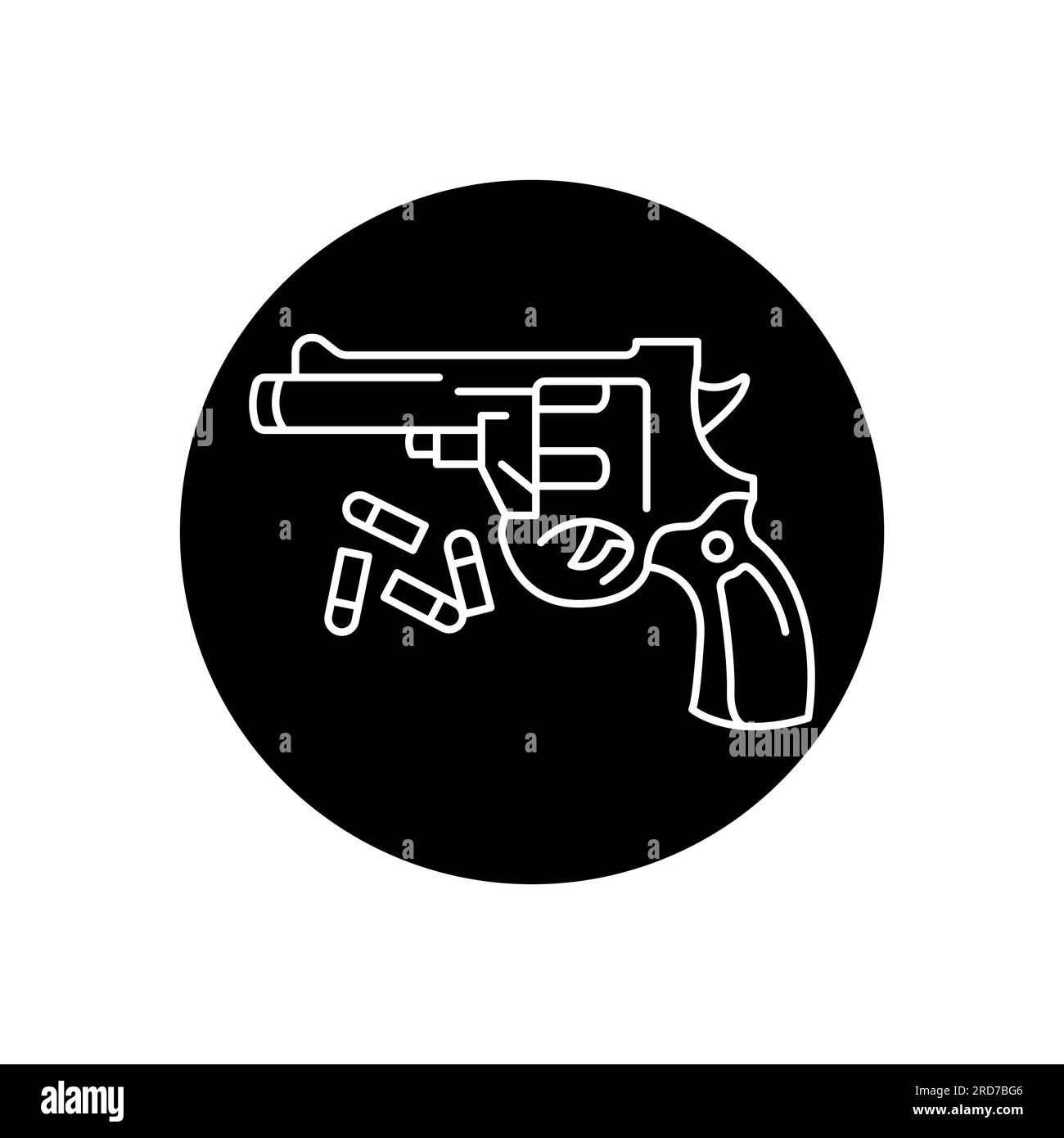 Icône de ligne noire pistolet pour enfants. Illustration de Vecteur