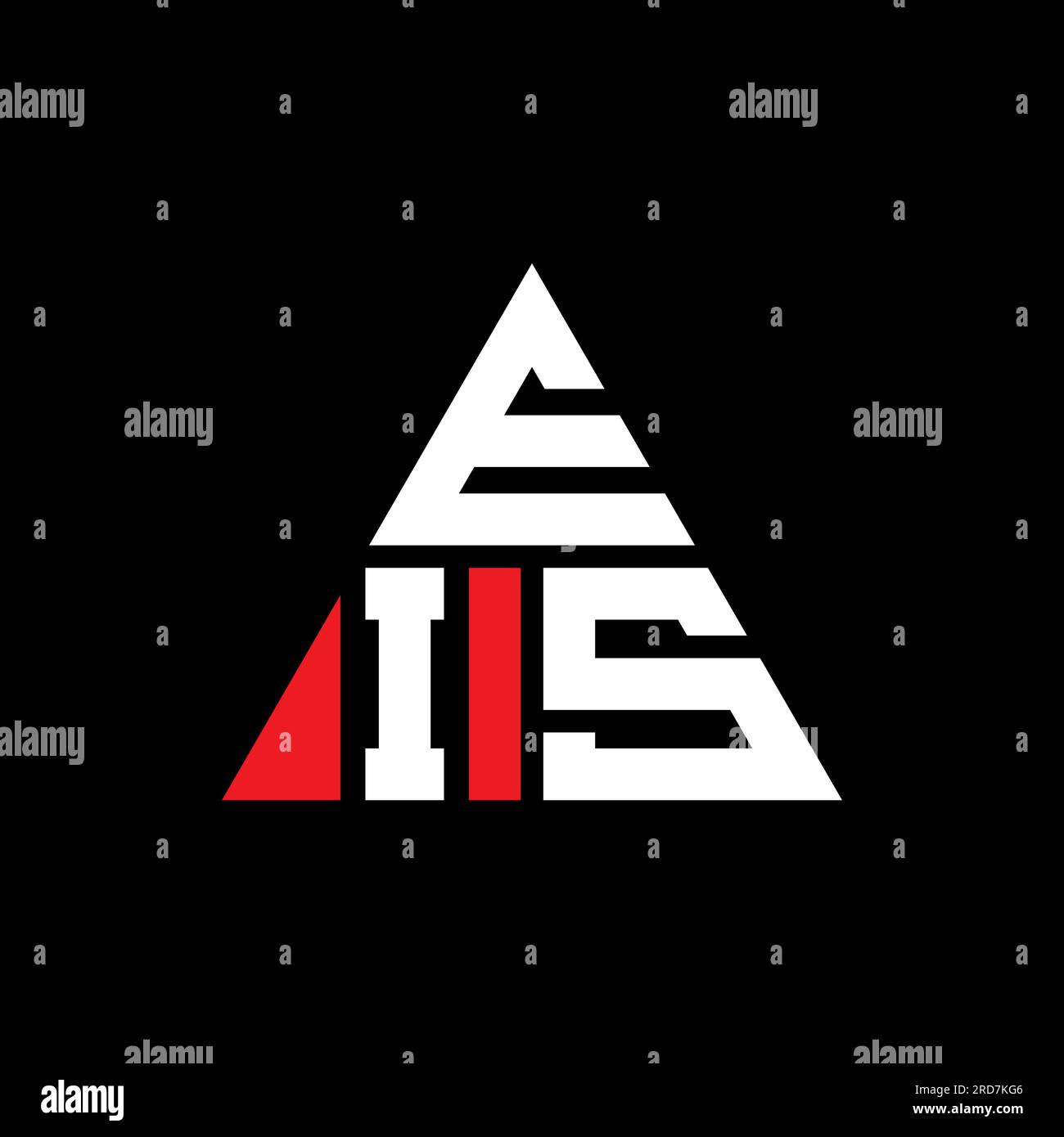 Logo de lettre triangle EIS avec forme de triangle. Monogramme de logo triangle EIS. Modèle de logo vecteur triangle EIS avec couleur rouge. EIS triangul Illustration de Vecteur