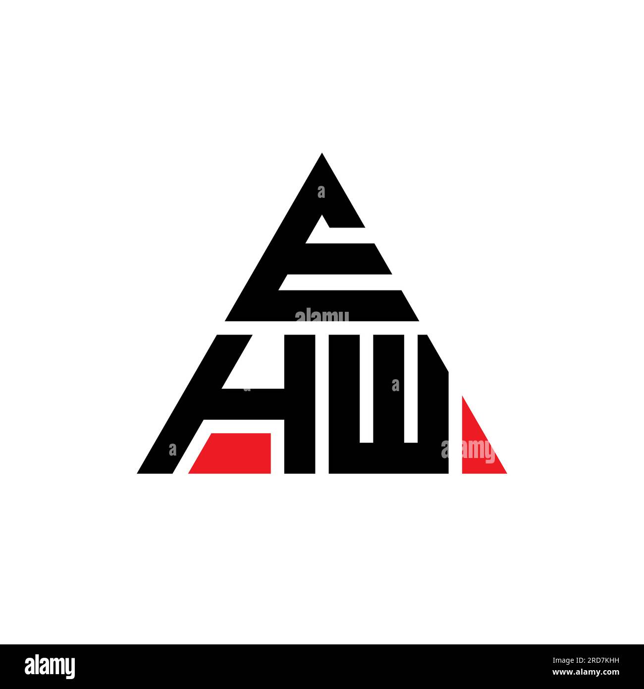 Logo de lettre triangle EHW avec forme de triangle. Monogramme de logo triangle EHW. Modèle de logo vecteur triangle EHW avec couleur rouge. EHW triangul Illustration de Vecteur