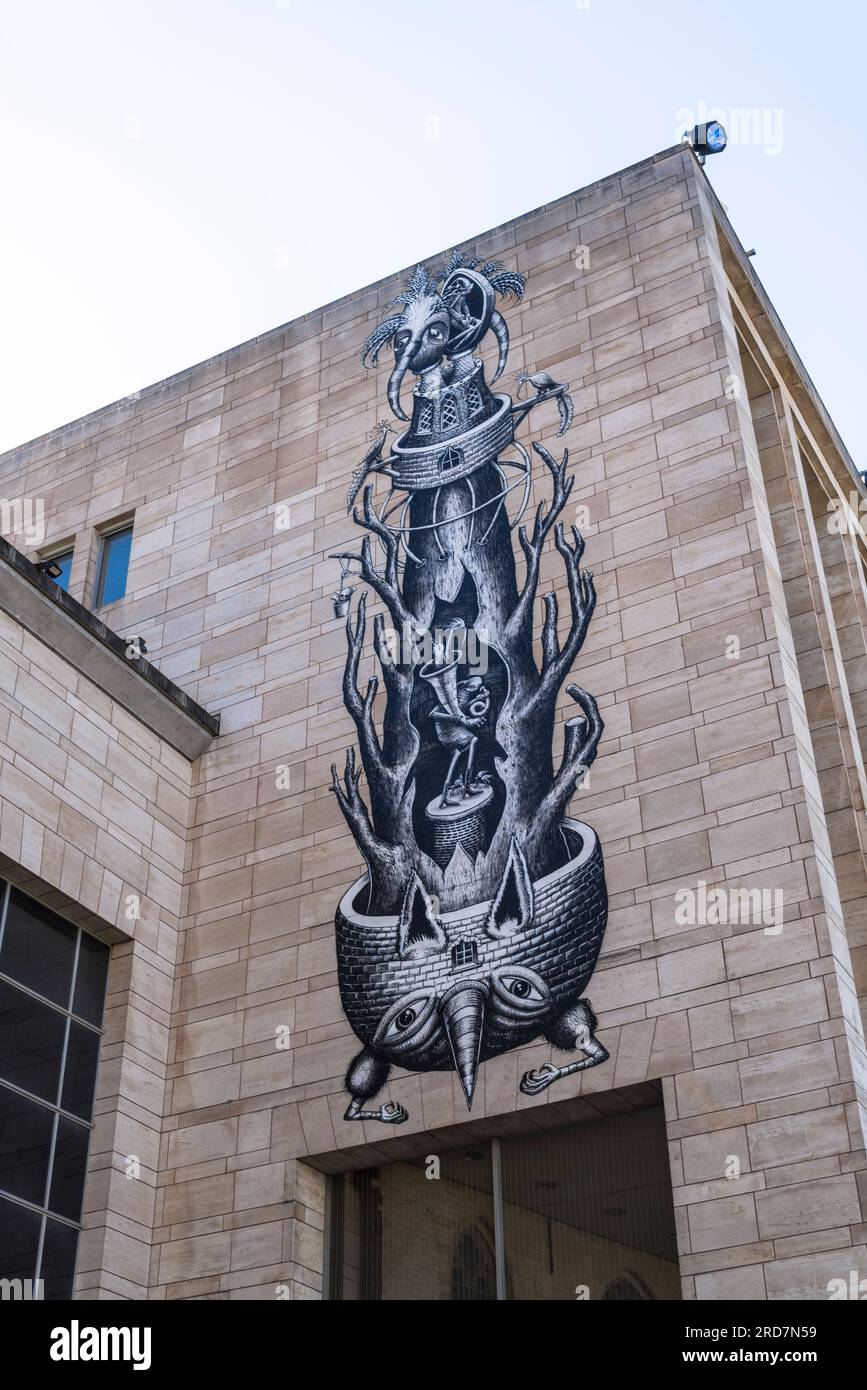 Bibliothèque royale de Belgique, Mont des Arts, Colline des Arts, complexe urbain et site historique autour d'un jardin public., Bruxelles, Belgique Banque D'Images