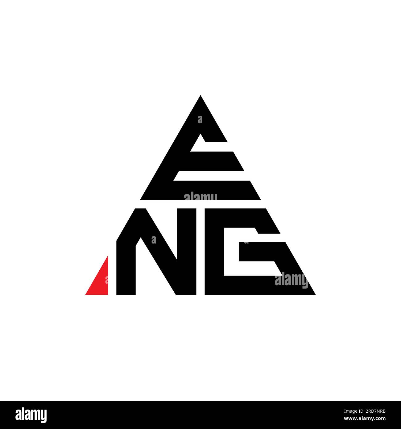 Design de logo de lettre triangle ENG avec forme de triangle. Monogramme de logo triangle ENG. Modèle de logo vecteur triangle ENG avec couleur rouge. Triangul. ENG Illustration de Vecteur