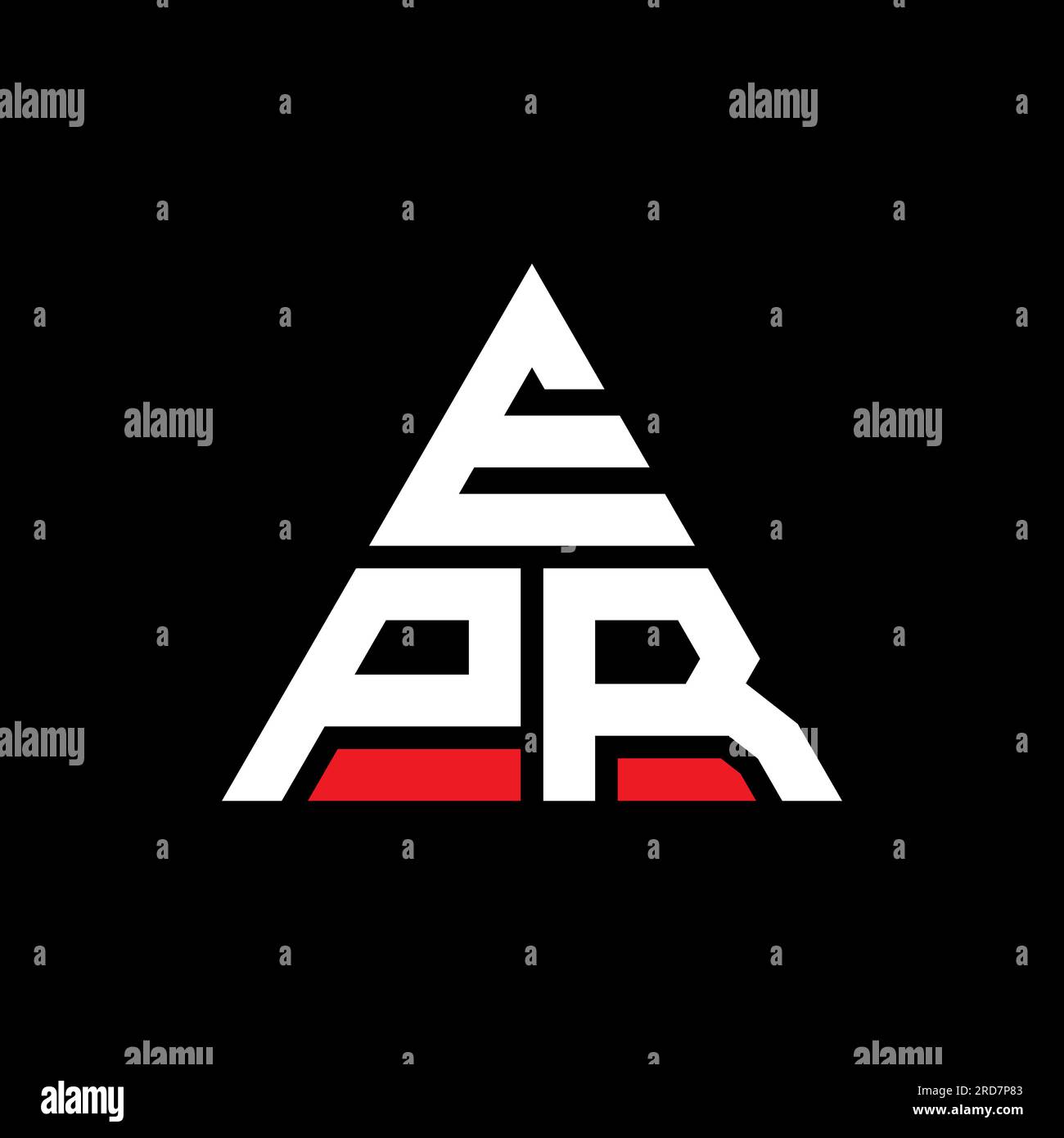 Logo triangulaire EPR en forme de triangle. Monogramme de logo triangle EPR. Modèle de logo vecteur triangle EPR avec couleur rouge. EPR triangul Illustration de Vecteur
