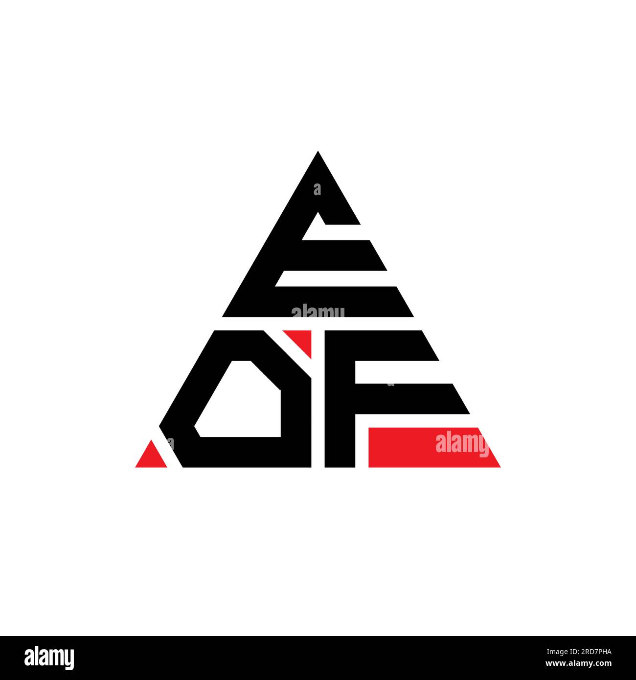 Logo de lettre triangle EOF avec forme de triangle. Monogramme de conception de logo triangle EOF. Modèle de logo vecteur triangle EOF avec couleur rouge. EOF triangul Illustration de Vecteur