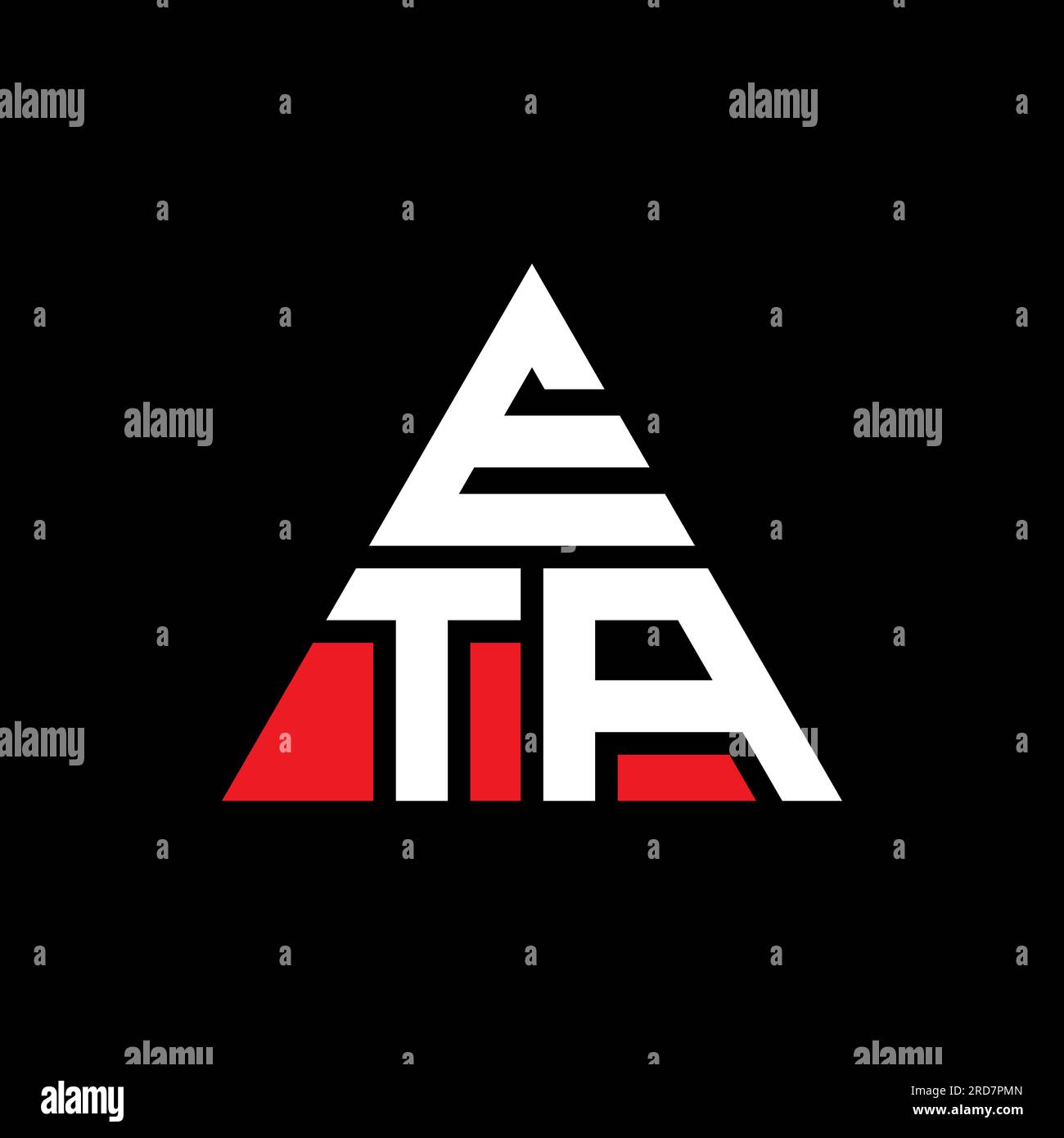 Logo de lettre triangle ETA avec forme de triangle. Monogramme de logo triangle ETA. Modèle de logo vecteur triangle ETA avec couleur rouge. ETA triangul Illustration de Vecteur